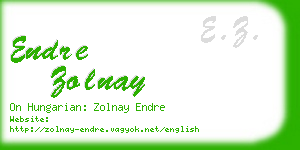 endre zolnay business card